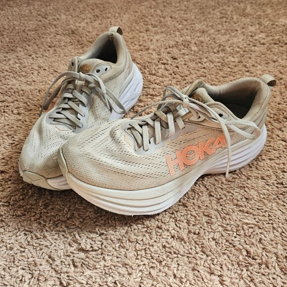 Hoka One One Shoes - Hoka One One Bondi 8 Women's 7.5 B Shoes Gray Running Gym Sneakers 1127952 HMLR